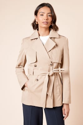 Double Breasted Belted Trench Coat