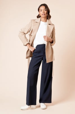 Double Breasted Belted Trench Coat