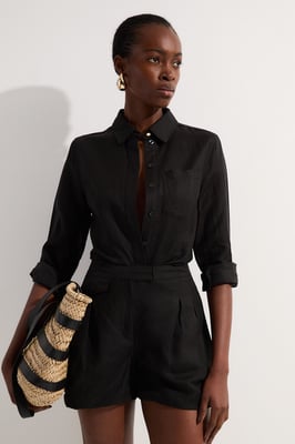 Viscose Linen Woven Long Sleeve Shirt