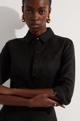Viscose Linen Woven Long Sleeve Shirt