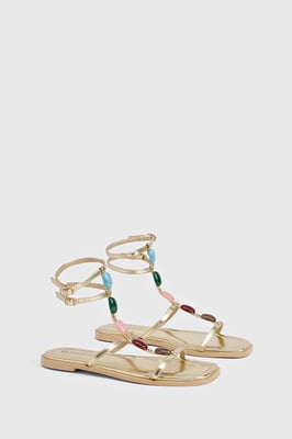 Beaded Gladiator Sandals
