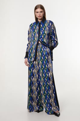 Amelia Graham Printed Viscose Satin Hight Waist Trouser
