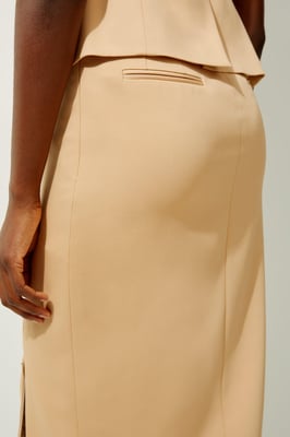 Tailored Side Split Midi Pencil Skirt