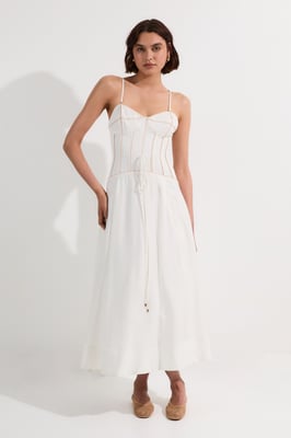 Viscose Linen Corset Prom Dress