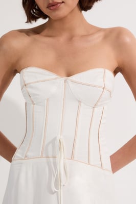 Viscose Linen Corset Prom Dress