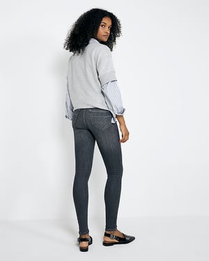 River Island Womens Skinny Jeans Grey Molly Mid Rise