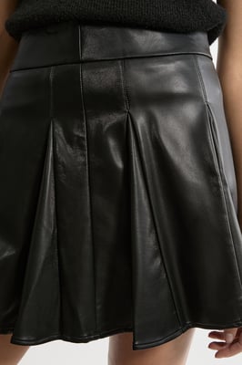 Faux Leather Flippy Mini Skirt