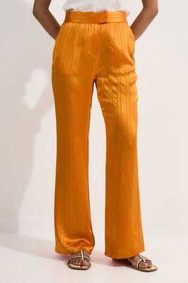 Petite Premium Satin Pinstripe Tailored Straight Leg Trouser