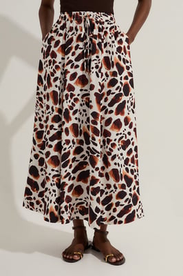 Premium Viscose Linen Tie Waist Woven Skirt