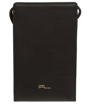 'Lana' Black Nappa Leather Cross Body Phone Bag