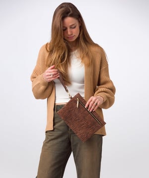 'Chalfont' Animal Print Nappa Leather Clutch Bag