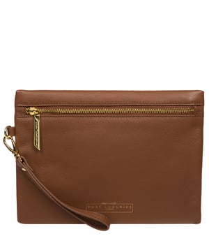'Arlesey' Tan Leather Clutch Bag