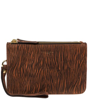'Addison' Animal Print Nappa Leather Clutch Bag