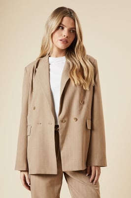 Oversized Double Breasted Stripe Blazer