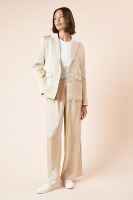 Single Breasted Satin Jacquard Blazer