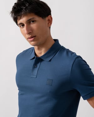 BOSS Orange Passenger Heren Stretchkatoenen Slim-Fit Polo Shirt met Logo Patch