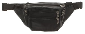 Bumbag Leather Holiday Money Belt Buckle black