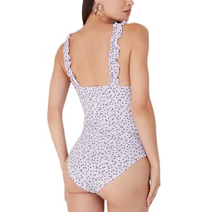 BRAVE SOUL SYDNY Womens Bodysuit Lettuce Hem Strap Ladies Floral Sexy Swimsuit