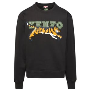 Kenzo Paris Digital Tiger Design svart tröja