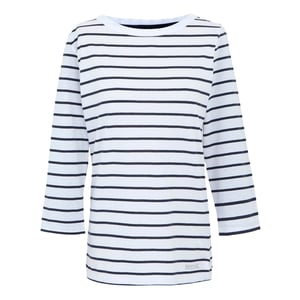 Regatta Dam/Ladies Baylette II randig T-shirt (Vit/marinefärgad)