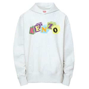 Kenzo gekleurde bloklogo grijze hoodie