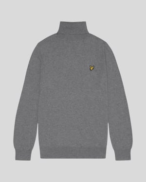 Lyle & Scott bomullsmerinoulltröja med polotröja - grå
