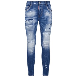 Dsquared2 Super Twinky Jean Faded Reinforced Ripped Blue Jeans