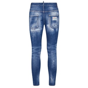 Dsquared2 Super Twinky Jean Faded Reinforced Ripped Blue Jeans