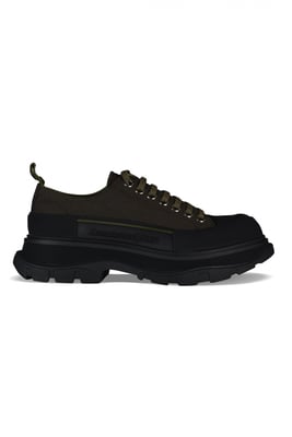 Alexander McQueen sneakers met loopvlak glad kaki