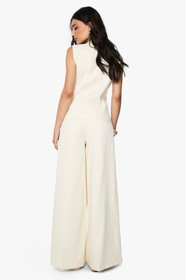 Pleated Extreme Wide Leg Tailored Trouser