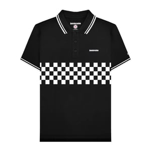 Lambretta Mens SS25 Two Tone Tipped Polo Shirt (Black/White)