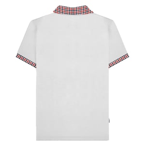 Lambretta Heren SS25 Gingham Poloshirt (Wit)