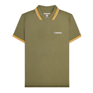 Lambretta Mens SS25 Triple Tipped Polo Shirt (Khaki Green)