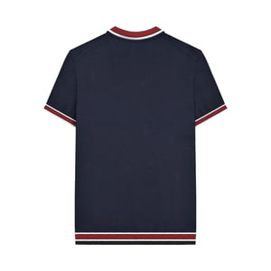 Lambretta Mens Valero Knitted Tipped Short-Sleeved Polo Shirt (Navy)