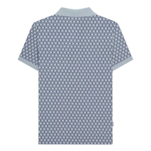 Lambretta Mens AW24 Geometric Polo Shirt (Dusky Blue)