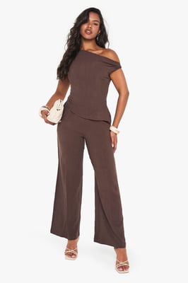 Linen Look Twist Strap Jumpsuit