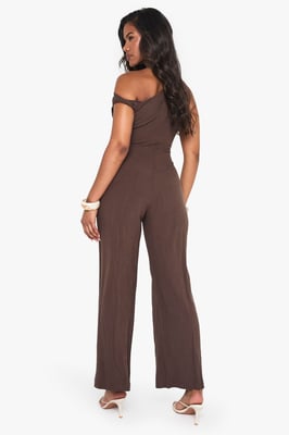 Linen Look Twist Strap Jumpsuit