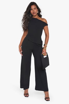 Linen Look Twist Strap Jumpsuit
