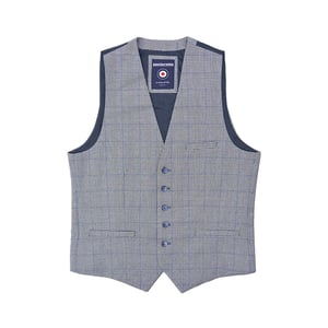 Lambretta Heren George Prince Of Wales Geruite Waistcoat (Grijs)