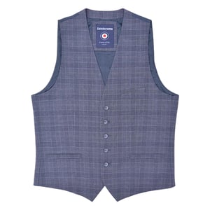 Lambretta Heren Bradley Geruite Waistcoat (Leisteen)