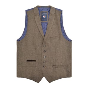 Lambretta Heren Morgan Herringbone Gilet (Bruin)