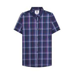 Lambretta Mens SS25 Checked Shirt (Navy/Blue/Red)
