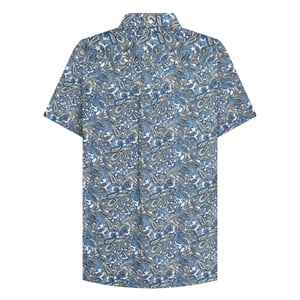 Lambretta Mens SS25 Paisley Shirt (White/Blue)