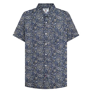 Lambretta Mens SS25 Paisley Shirt (Navy)