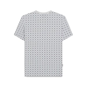 Lambretta Mens SS25 Geometric T-Shirt (White/Smoke Blue)