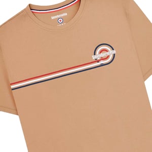 Lambretta Mens SS24 Retro Stripe T-Shirt (Sand)