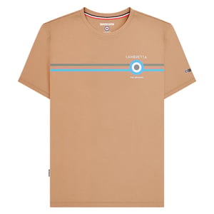 Lambretta Mens Classic SS24 Stripe T-Shirt (Sand)