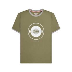 Lambretta Mens Target Ringer T-Shirt (Khaki Green/Grey)