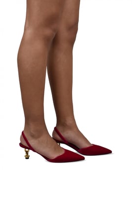 Tom Ford Velvet Chain Heel Slingback Rosa