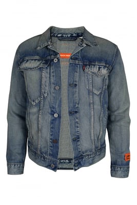 Heron Preston Denim jack Blauw